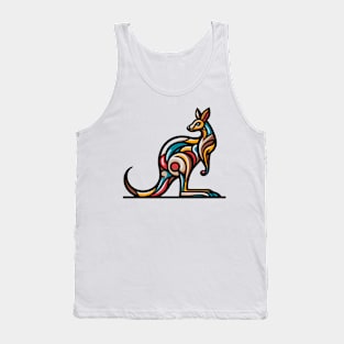 Pop art kangaroo illustration. cubism illustration of a kangaroo Tank Top